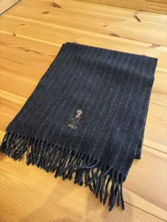 イタリア製 ポロベア ストライプ柄マフラー ラルフローレン