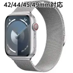 Apple Watch対応 ミラネーゼループバンド シルバー