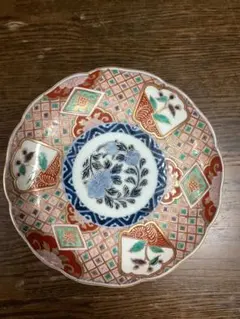 古伊万里 色絵 染付 龍 深皿 小皿 江戸時代 骨董 アンティーク 金継ぎ