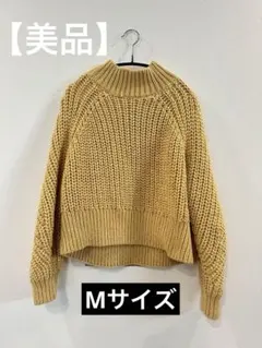 【美品】H&M チャンキーニット イエロー（マスタード）リブ編み M