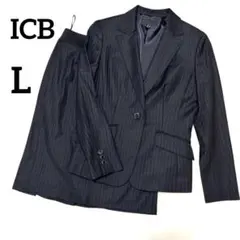 ICB セットアップ スカート ストライプ柄 濃紺 11号 高身長用　極美品のサムネイル