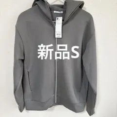 【新品】GUダブルフェイスフルジップパーカ Sオリーブ