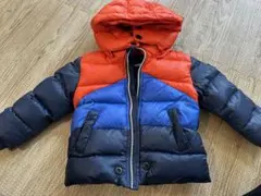 【美品】子供服 ディーゼル 青 オレンジ ダウン 12M (80相当)