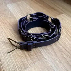 ウエスタン リベット レザー コンチョベルト / ブラウン