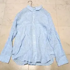 23区 × LIBECO リネンブラウス チェック柄 長袖 40のサムネイル