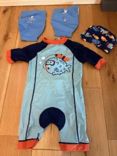 男の子用水着セット（魚デザイン）　サイズ90-100