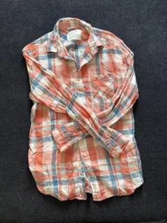 BAYFLOW チェック柄 リネン長袖シャツ