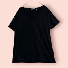 niko and...BASIC（M） Vネック 半袖　Tシャツ ブラック 黒のサムネイル