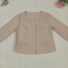 プロポーションボディドレッシング　ノーカラーショートジャケット　ベージュ