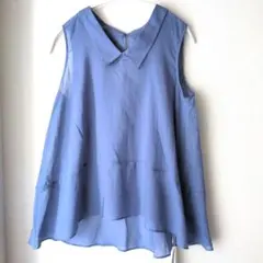新品タグ付き✨シェリエ sheller カシュクールペプラムブラウス ブルー 