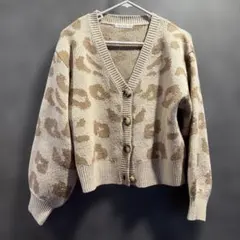 NICE CLAUP レオパード柄カーディガン