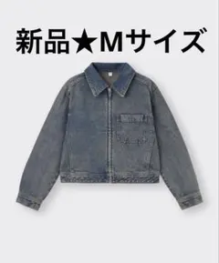 完売　GU デニムジップアップブルゾン　ブルー　M デニム　ジャケット　ジーンズ