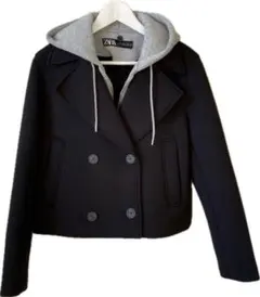 ZARA ダブルブレスト ジャケット XS 黒・グレー