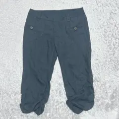 COMME CA MODELS クロップドパンツ　オフィス　涼しげ［M］ネイビー