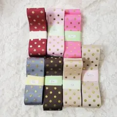 ☆36 グログランリボンまとめ売り☆現品限り　ドット柄　水玉　40mm