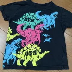 恐竜柄 半袖Tシャツ 130cm ブラック