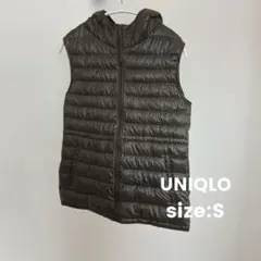 UNIQLO ウルトラライトダウンベスト フード付 カーキ S