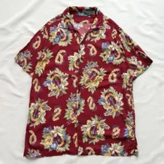 極美品✨パパス 半袖シャツ リネン100% アロハ ココナッツボタン XL