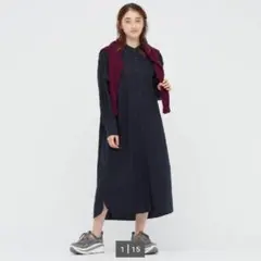 美品 UNIQLO シャツワンピース ロング 羽織り春・夏・秋〜