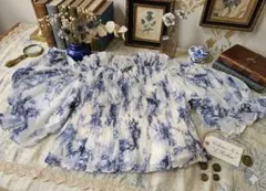 【美品】SNIDEL スナイデル ギャザーオフショルブラウス FLOWERのサムネイル