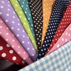 水玉柄 はぎれセット カラフル 生地 ハンドメイド