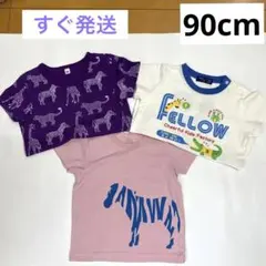 Tシャツ　90cm  3枚セット　子供　男の子　動物　きりん　しまうま　わに