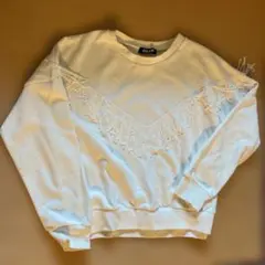 ANAP フリンジ付きホワイトトレーナー