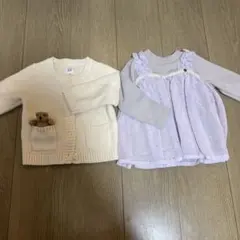 baby GAP アイボリー カーディガン 12-18ヶ月　プチマインフリル付き