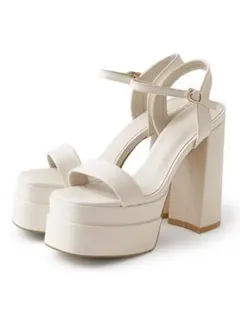 GRL スクエアトゥチャンキーヒールサンダル[gd1542]（23cm）