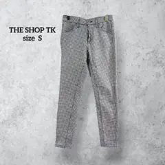 ザショップティーケー 裏起毛パンツ スキニー ギンガムチェック 黒 H0635