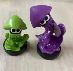 amiibo スプラトゥーン イカ パープル グリーン 2体セットのサムネイル