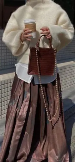 クリーム色 モヘア混合 ニット セーター フリーサイズのサムネイル