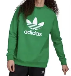 アディダス スウェット トレーナー グリーン BIGロゴ Mサイズ