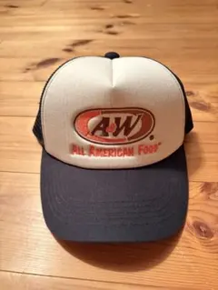A&W キャップ 帽子 メッシュキャップ 刺繍ロゴ