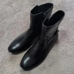 新品！ECCO 牛革ブラックブーツ41 ジッパー付き26cm