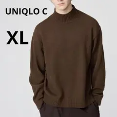 美品 UNIQLO C メンズ XL ブラウン ローゲージ ハイネックセーター