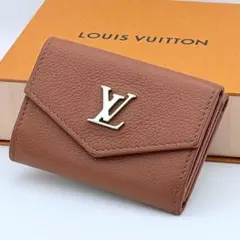 ルイヴィトン ポルトフォイユ ロック ミニ 三つ折り財布 ブラウン 茶