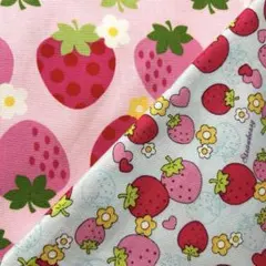 いちご柄 ハギレ 2枚セット