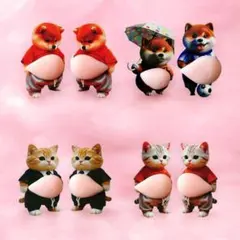 シール　柴犬　猫　ぷにぷに　8枚　ぷくぷく　立体　ステッカー　3D　スクイーズ