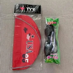 スイミングキャップとゴーグルのセット