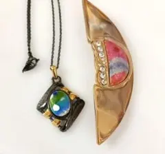 七宝焼　ペンダントとブローチ　セット