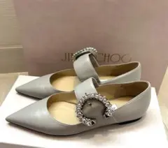 ジミーチュウ ビジュー　バレリーナ　フラット パンプス 35.5 22.5 美品