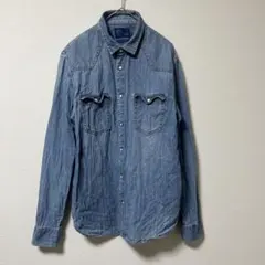 ZARA MAN デニムシャツ ブルー M レギュラーフィット オールシーズン