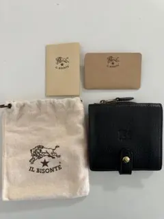 イルビゾンテ　折りたたみ　財布　ブラック　ラウンドファスナー　ミニ