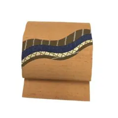 名古屋帯 作家物 紬 抽象柄 切嵌 煮色 KO-1188