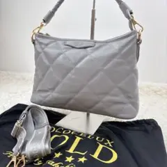 未使用✨COCOCELUX GOLD 2wayキルティング ライトグレー バッグ