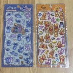 【正規品】　ディズニー プチドロップステッカー　プーさん　スティッチ