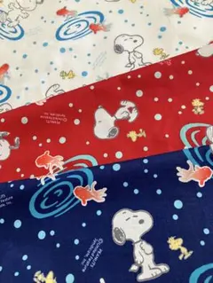 スヌーピー　SNOOPY PEANUTS はぎれ　3枚　入園入学準備に♪