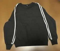 セール　2本ライン入り　スウェット　黒
