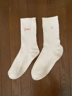 Barbie 刺繍入り リブソックス ホワイトのサムネイル